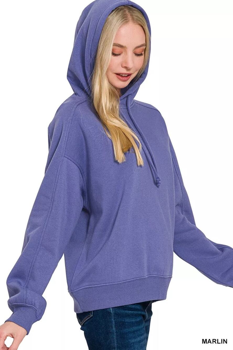 Zenana Relaxed Fit Fleece Hoodie – Soft Everyday Comfort Marlin New